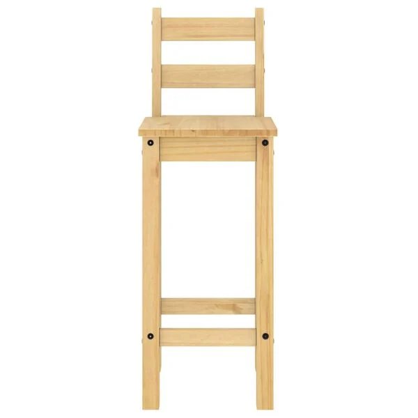 Baro baldų komplektas, 3 dalių, pušies medienos masyvas Ruda 57 cm Baro stalas + 2x baro kėdės nuotrauka 6