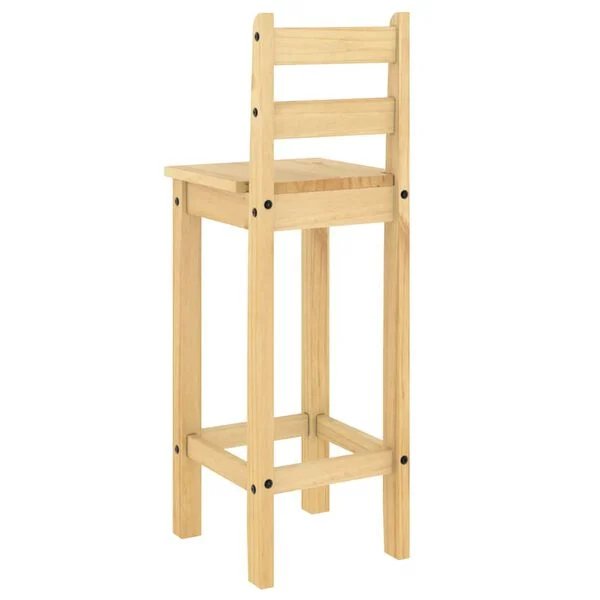 Baro baldų komplektas, 3 dalių, pušies medienos masyvas Ruda 57 cm Baro stalas + 2x baro kėdės nuotrauka 8