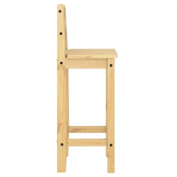 Baro baldų komplektas, 3 dalių, pušies medienos masyvas Ruda 112 cm Baro stalas + 2x baro kėdės nuotrauka 7