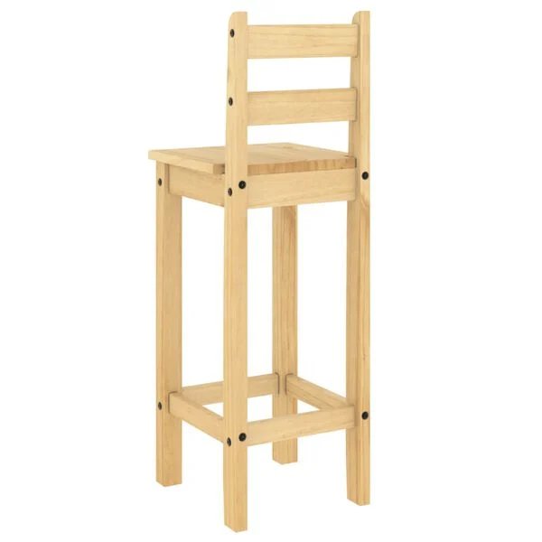 Baro baldų komplektas, 3 dalių, pušies medienos masyvas Ruda 112 cm Baro stalas + 2x baro kėdės nuotrauka 8
