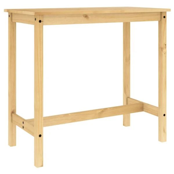Baro baldų komplektas, 3 dalių, pušies medienos masyvas Ruda 112 cm Baro stalas + 2x baro kėdės nuotrauka 9
