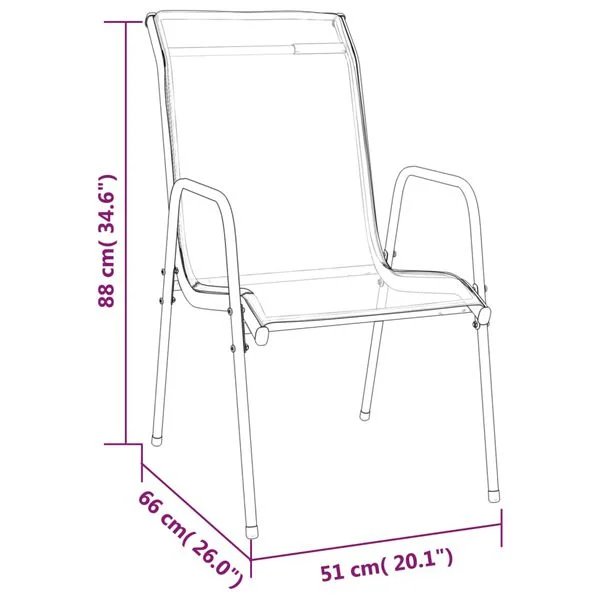 juodas plieninis stalas 140 cm ilgio lauko baldų komplekte