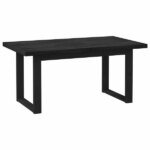 Juodas kietos pušies virtuvinis stalas NOAIN 160 cm