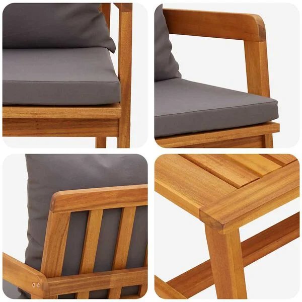 Lauko baldai su ergonomiškais porankiais ir atlošu