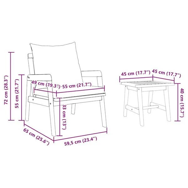 tamsiai pilkos spalvos lauko bistro komplektas minimalistinio dizaino