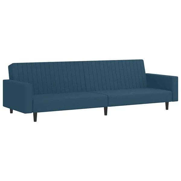 Mėlynos spalvos dvivietė aksominė sofa-lova Opto.lt