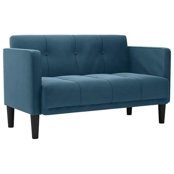 Mėlyna Opto.lt dvivietė sofa aksominiu apmušalu