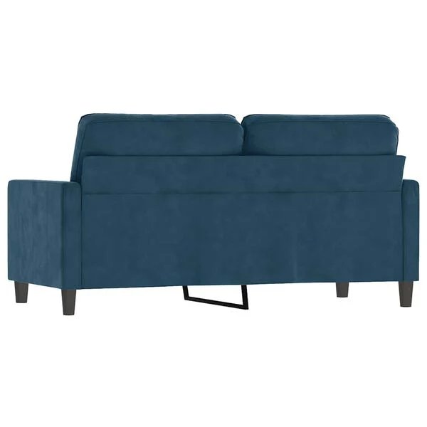 Moderni mėlyna aksominė sofa dvivietė