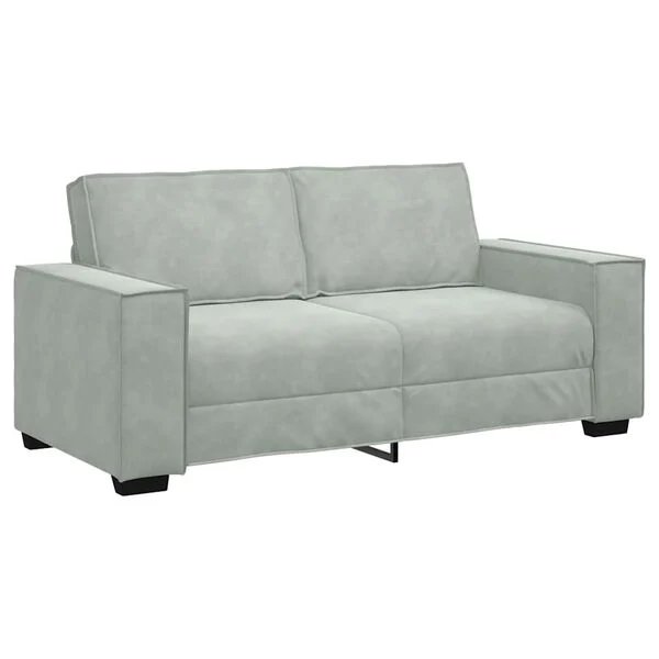 Šviesiai pilka dvivietė aksominė sofa Opto.lt, matmenys 180x78x84 cm