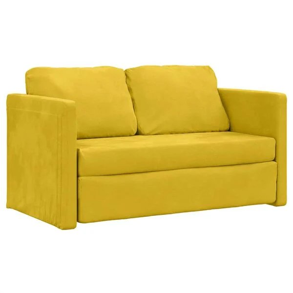 Opto.lt grindų sofa-lova tamsiai geltona vaizdas iš priekio