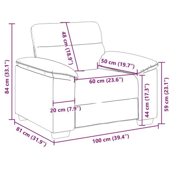 komfortiška sofa-kėdė poilsiui ir darbui