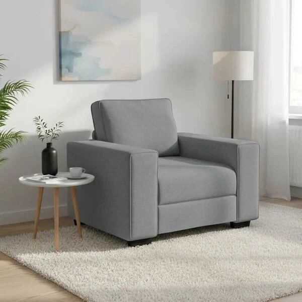 Šviesiai pilka Opto.lt sofa-kėdė su platūs porankiais