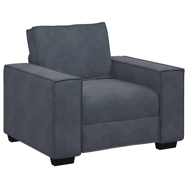 Opto.lt tamsiai pilka aksominė sofa-kėdė, matmenys 100x78x84 cm