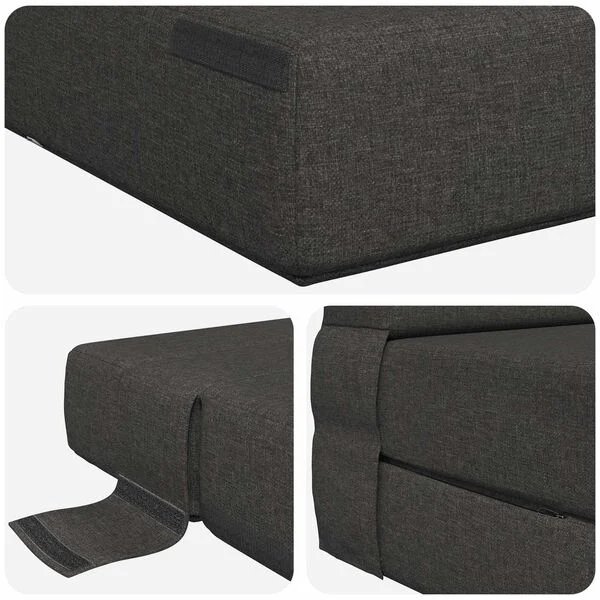 Sulankstoma sofa-lova tamsiai pilka 152 x 86,5 x 60 cm