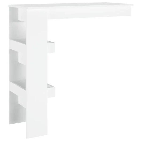 Sieninis baro staliukas, baltas, 102x45x103,5cm, mediena Balta nuotrauka 5
