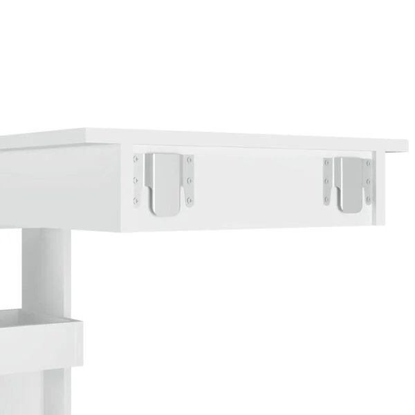 Sieninis baro staliukas, baltas, 102x45x103,5cm, mediena Balta nuotrauka 8