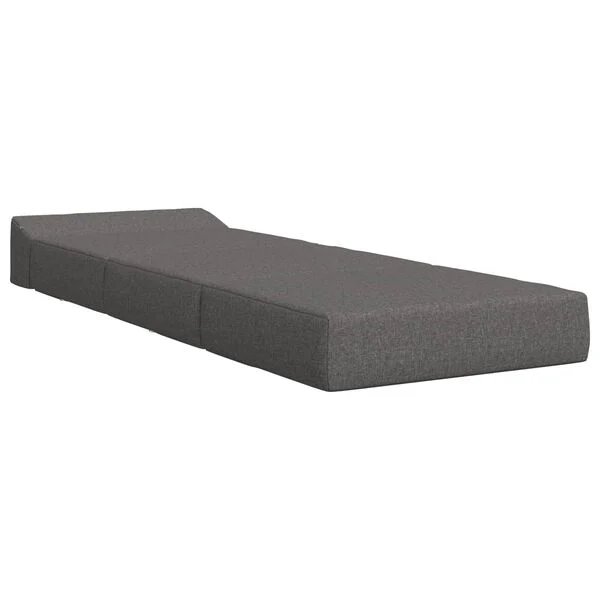 Sulankstoma sofa-lova šviesiai pilka, paversta į čiužinį