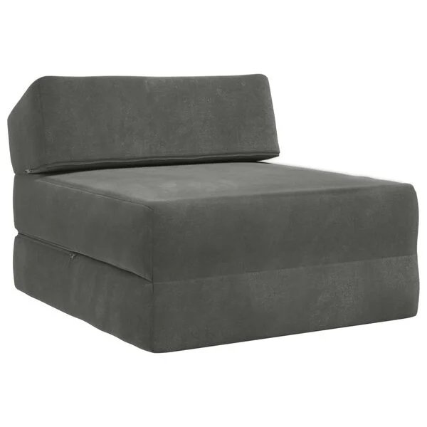 Sulankstoma sofa lova tamsiai pilka, vaizdas iš priekio