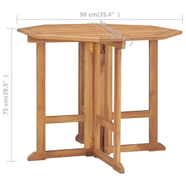 Sulankstomas lauko valgomojo komplektas, 5 dalių, tikmedis 90 x 90 x 75 cm 4-seater (without armrest) Aštuonkampis nuotrauka 11