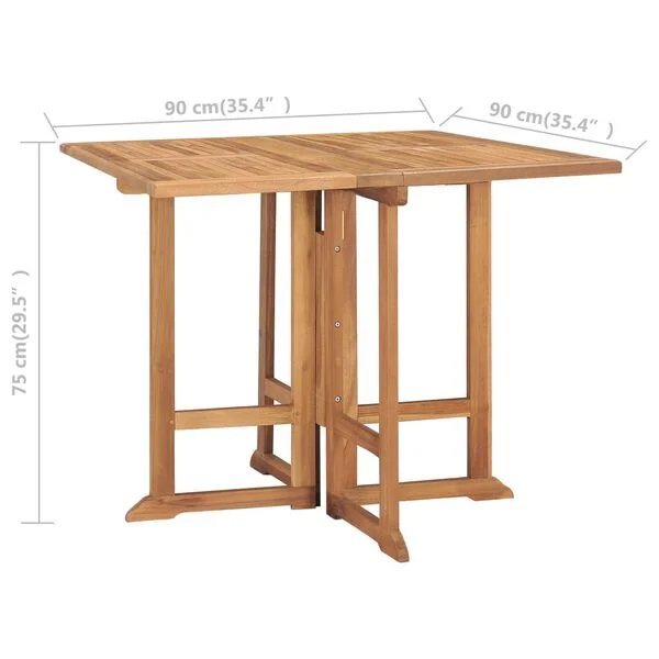 Sulankstomas lauko valgomojo komplektas, 5 dalių, tikmedis 90 x 90 x 75 cm 4-seater (without armrest) Kvadratinis nuotrauka 11