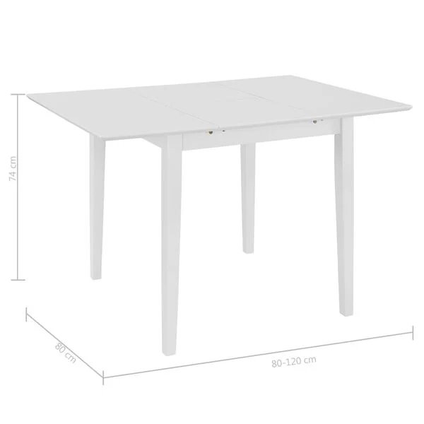 Valgomojo baldų komplektas, 3d., baltos sp., MDF Balta 2 nuotrauka 13