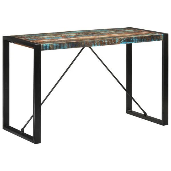 Valgomojo stalas, 120x55x76cm, perdirbtos medienos masyvas Juoda 120 x 55 x 76 cm perdirbtos medienos masyvas nuotrauka 7