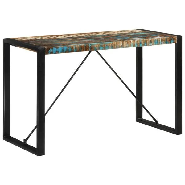 Valgomojo stalas, 120x55x76cm, perdirbtos medienos masyvas Juoda 120 x 55 x 76 cm perdirbtos medienos masyvas nuotrauka 8