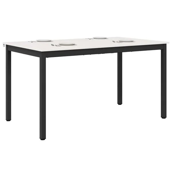 Valgomojo stalas Balta 150 x 90 x 75 cm Kietos pušies mediena Balta 150 x 90 x 75 cm nuotrauka 3