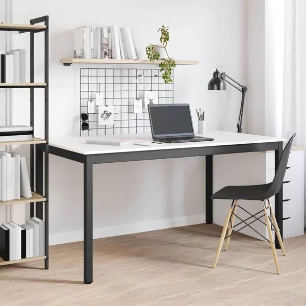 Valgomojo stalas Balta 150 x 90 x 75 cm Kietos pušies mediena Balta 150 x 90 x 75 cm nuotrauka 4