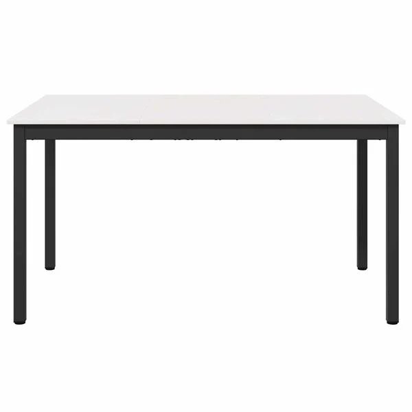 Valgomojo stalas Balta 150 x 90 x 75 cm Kietos pušies mediena Balta 150 x 90 x 75 cm nuotrauka 5