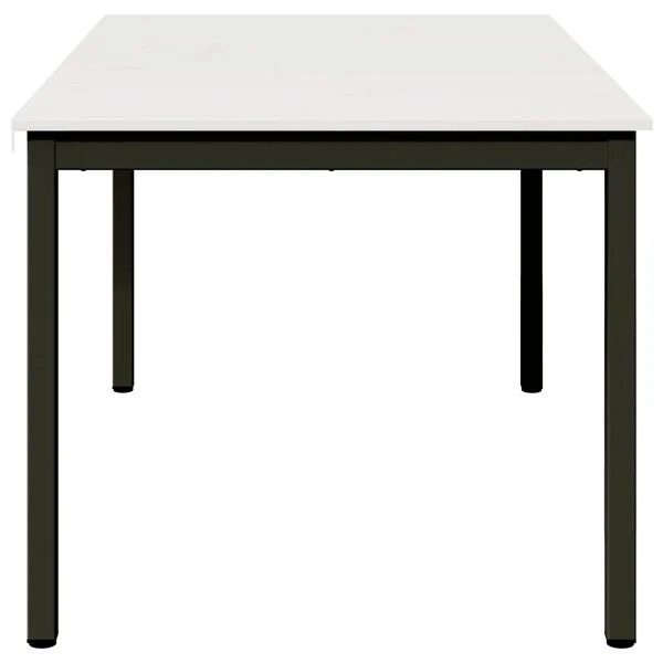Valgomojo stalas Balta 150 x 90 x 75 cm Kietos pušies mediena Balta 150 x 90 x 75 cm nuotrauka 6