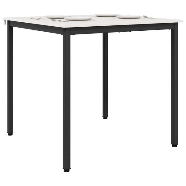 Valgomojo stalas Balta 80 x 80 x 75 cm Kietos pušies mediena Balta 80 x 80 x 75 cm nuotrauka 3