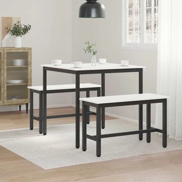 Valgomojo stalas Balta 80 x 80 x 75 cm Kietos pušies mediena Balta 80 x 80 x 75 cm nuotrauka 4