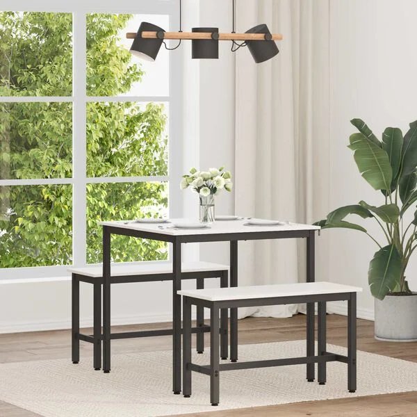 Valgomojo stalas Balta 80 x 80 x 75 cm Kietos pušies mediena Balta 80 x 80 x 75 cm nuotrauka 2