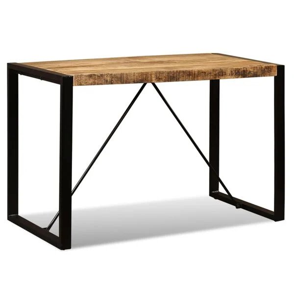 Valgomojo stalas, masyvi mango mediena, 180cm Juoda 120 x 60 x 76 cm Nešlifuotos mango medienos masyvas nuotrauka 7