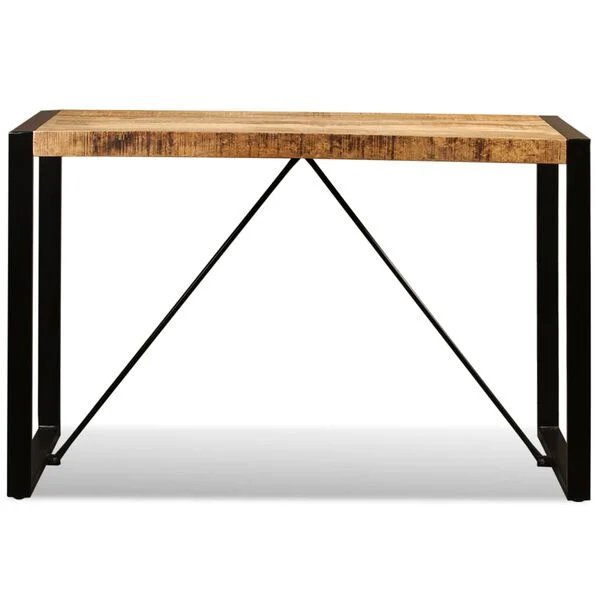 Valgomojo stalas, masyvi mango mediena, 180cm Juoda 120 x 60 x 76 cm Nešlifuotos mango medienos masyvas nuotrauka 9