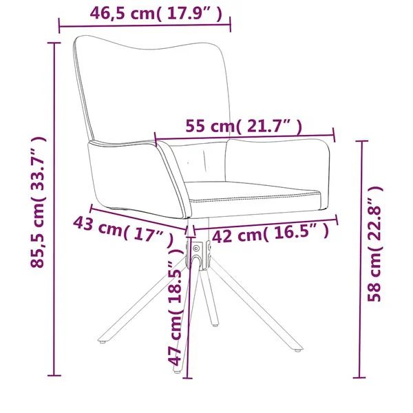 Mėlynos aksominio audinio kėdžių komplektas su ergonomišku dizainu