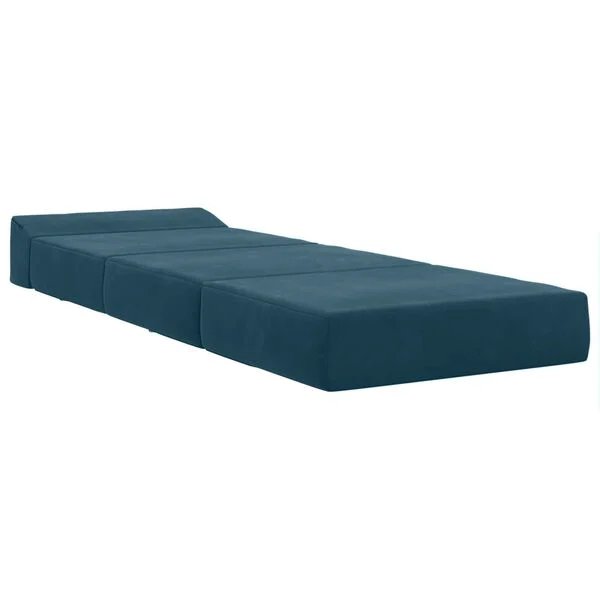 Sulankstoma sofa lova paversta į čiužinį mėlyna