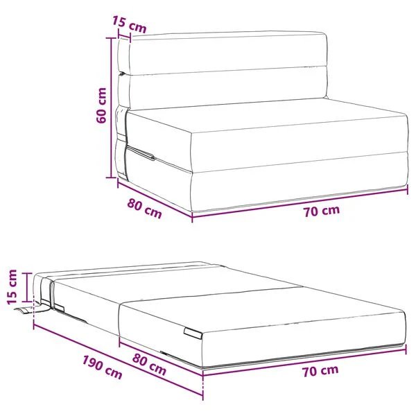 vidaXL sulankstoma sofa lova tamsiai pilka vaizdas 9