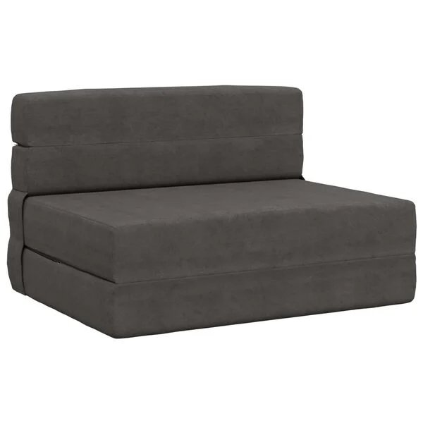vidaXL sulankstoma sofa lova tamsiai pilka vaizdas iš priekio