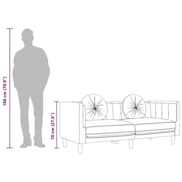 vidaXL Trivietė sofa vyno raudonos spalvos aksomas - bendras vaizdas