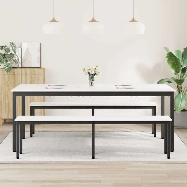 virtuvinis stalas baltos spalvos matmenys 200 x 100 x 75 cm