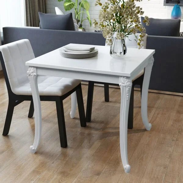 Mažas baltas virtuvinis stalas 80x80x76 cm