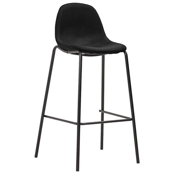 Ergonomiškos juodos spalvos baro kėdės su atrama kojoms