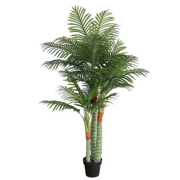 dirbtinė palmė su trimis kamienais, žalia, 180 cm