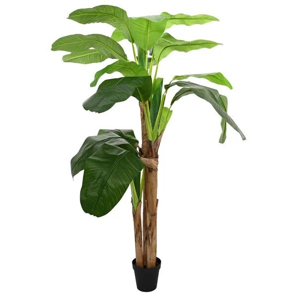 Detalė dirbtinio bananinio medžio lapų