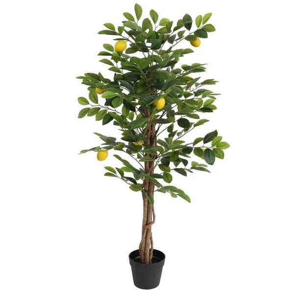 Dirbtinis citrinmedis su trimis kamienais, žalias, 120cm
