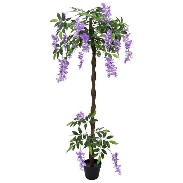 dirbtinis pupos gėlių medis violetinės spalvos, 80x18x160 cm