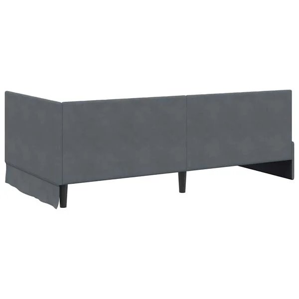 Kampinė lovos konstrukcija Tamsiai pilka 90 cm x 190 cm Aksomas Tamsiai pilka 90 x 190 cm nuotrauka 7