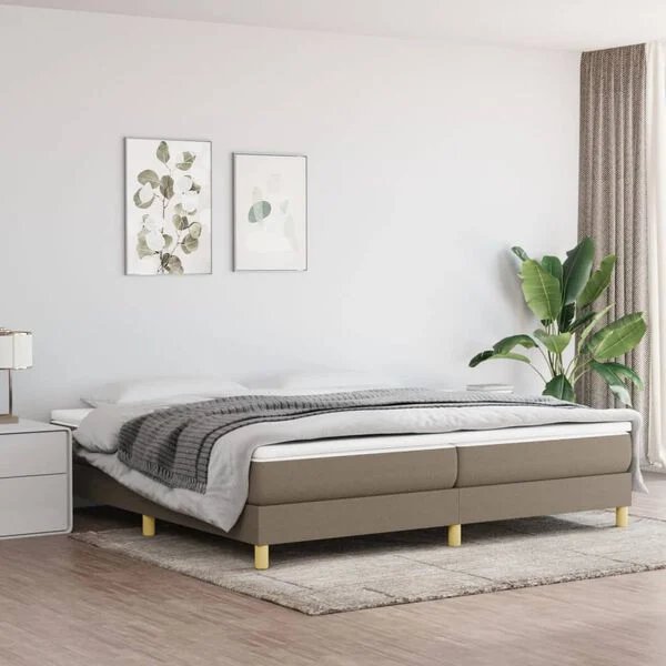 vidaXL lovos rėmas taupe spalvos, 200x200 cm, šoninis vaizdas